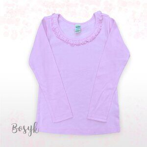 NEW - Long Sleeve Tshirt with Ruffles at the Neckline- T Shirt - T Shirt Plain